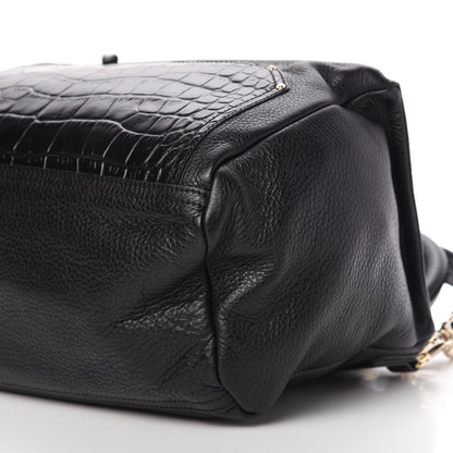 Givenchy Calfskin Crocodile Embossed Medium Pandora Black 7 of 10