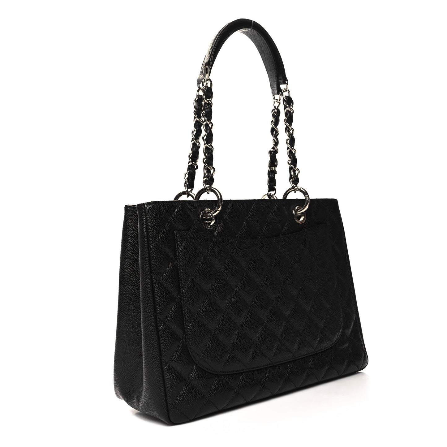 Caviar Quilted Grand Shopping Tote GST Black