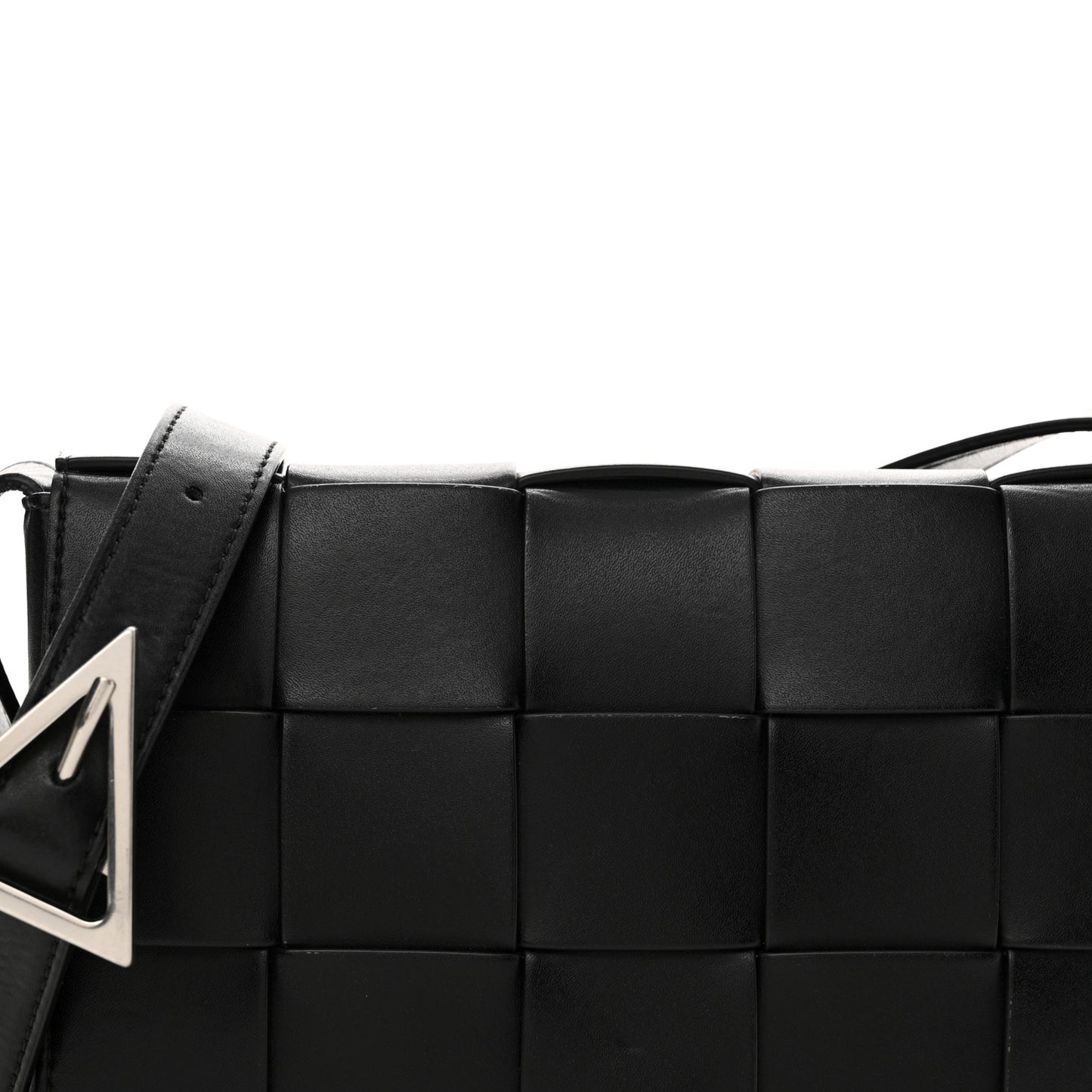 Lambskin Maxi Intrecciato Cassette Crossbody Bag Black