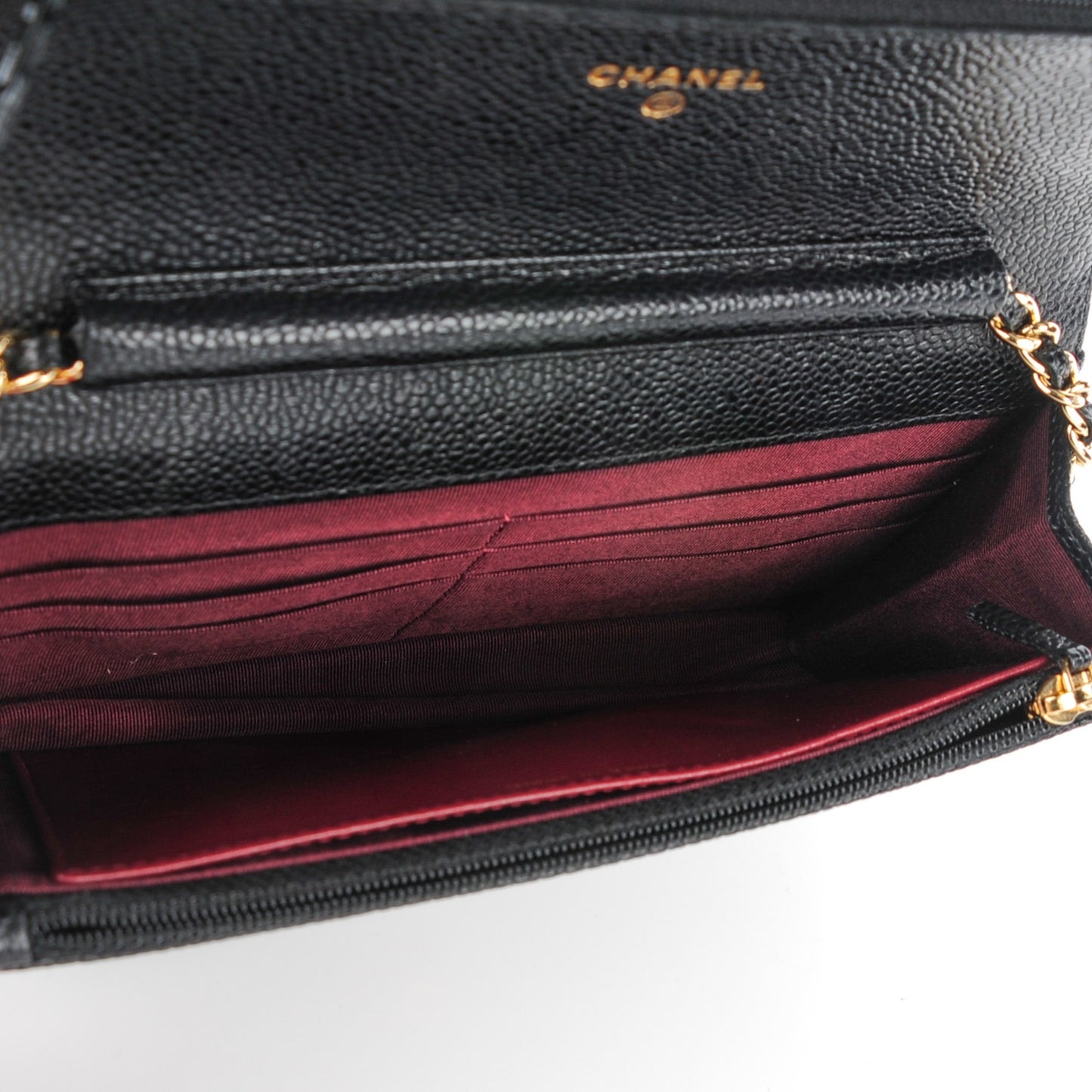 Caviar Quilted Wallet On Chain WOC Black