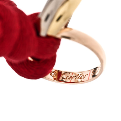 Cartier 18K Pink Yellow White Gold Trinity Cord Bracelet Red 3 of 5