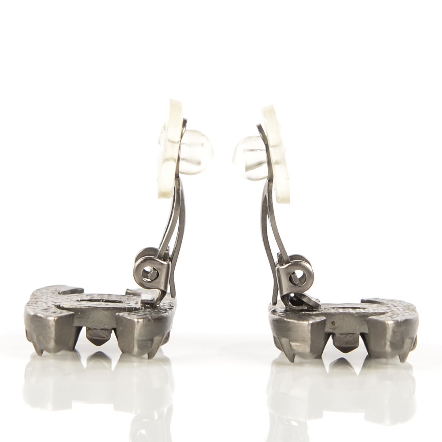 Ruthenium CC Spike Clip On Earrings