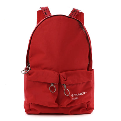 Off-White Canvas Quote Backpack Red White 1 of 15