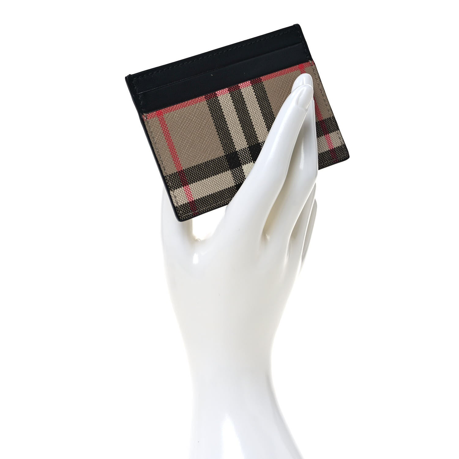 Burberry Vintage Check Calfskin Card Case Black 2 of 7