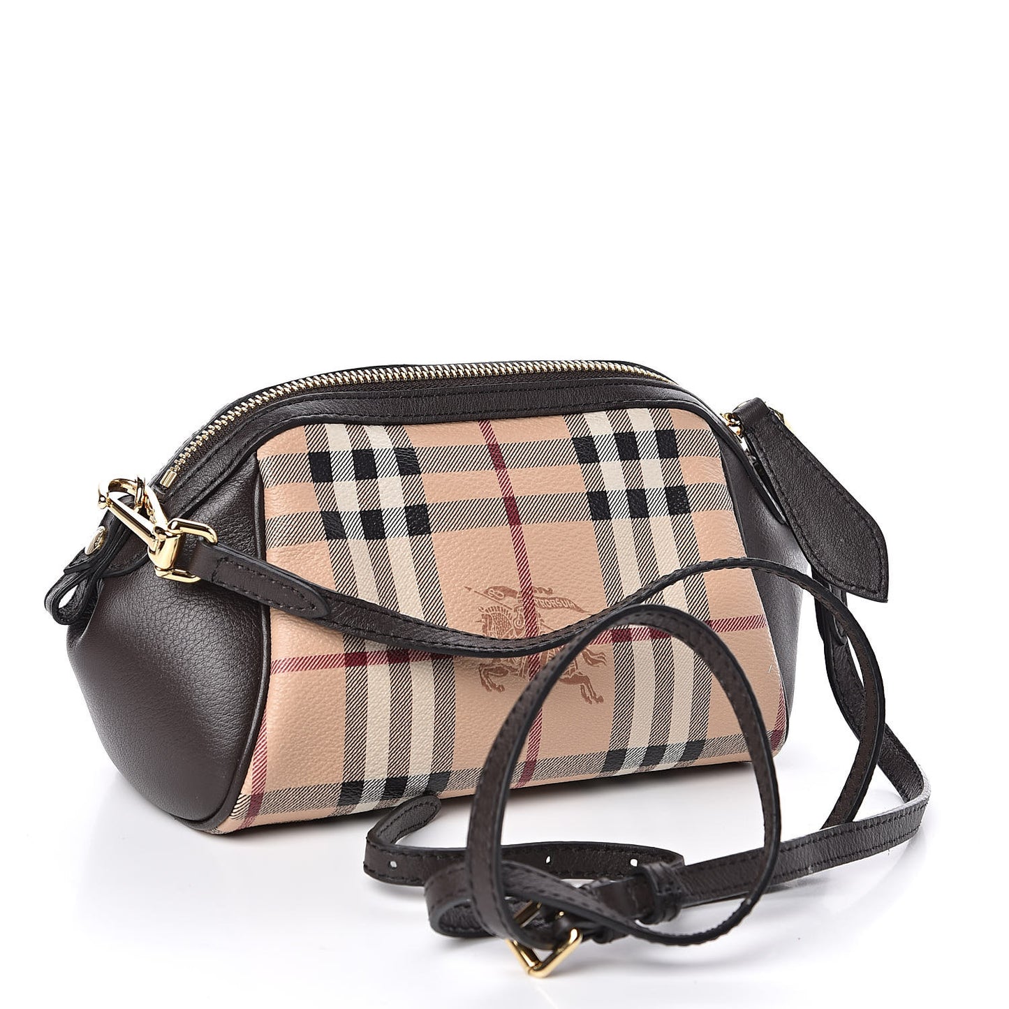 Haymarket Check Mini Blaze Crossbody Bag Chocolate