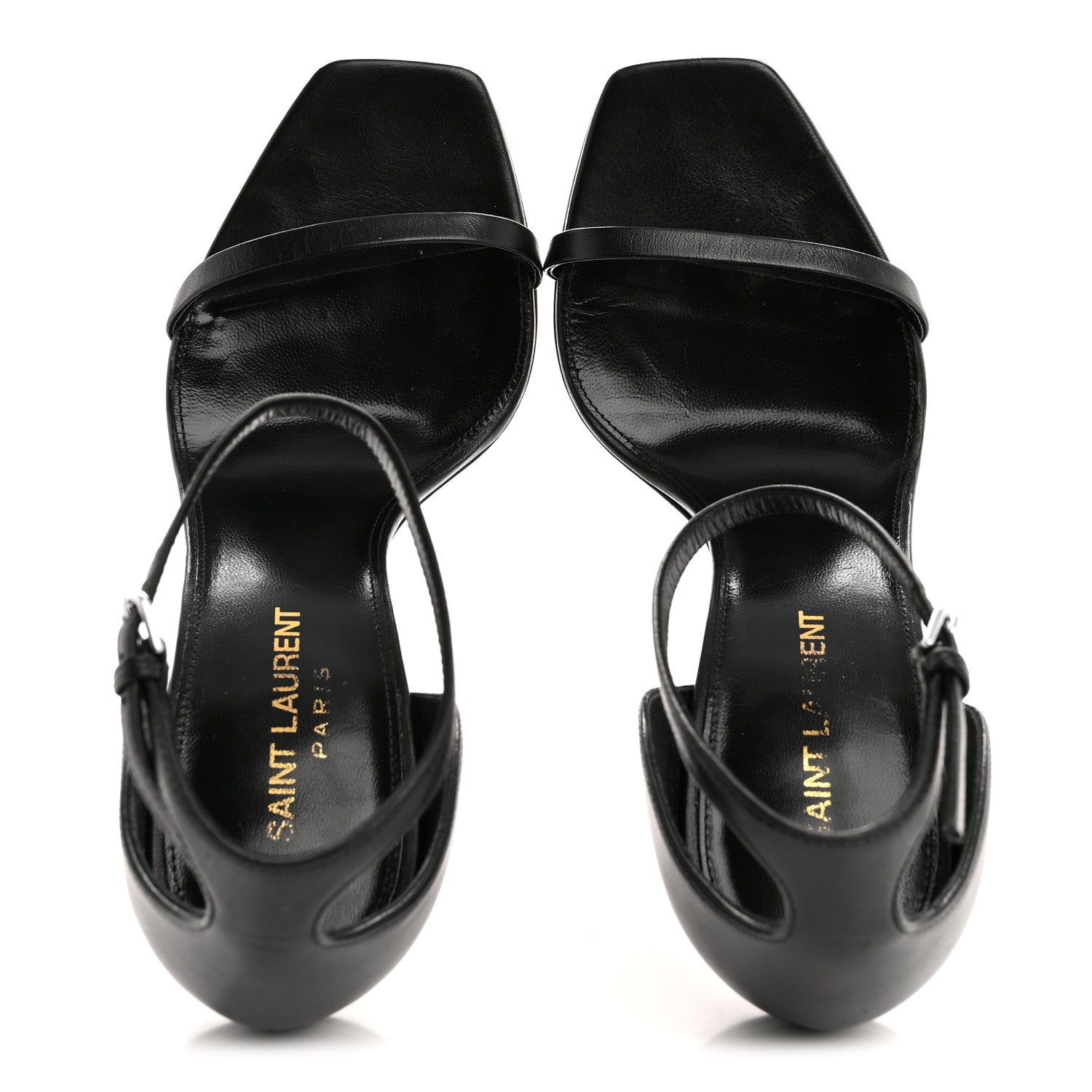Saint Laurent Calfskin Opyum 110 Sandals 37 Black Silver 2 of 11
