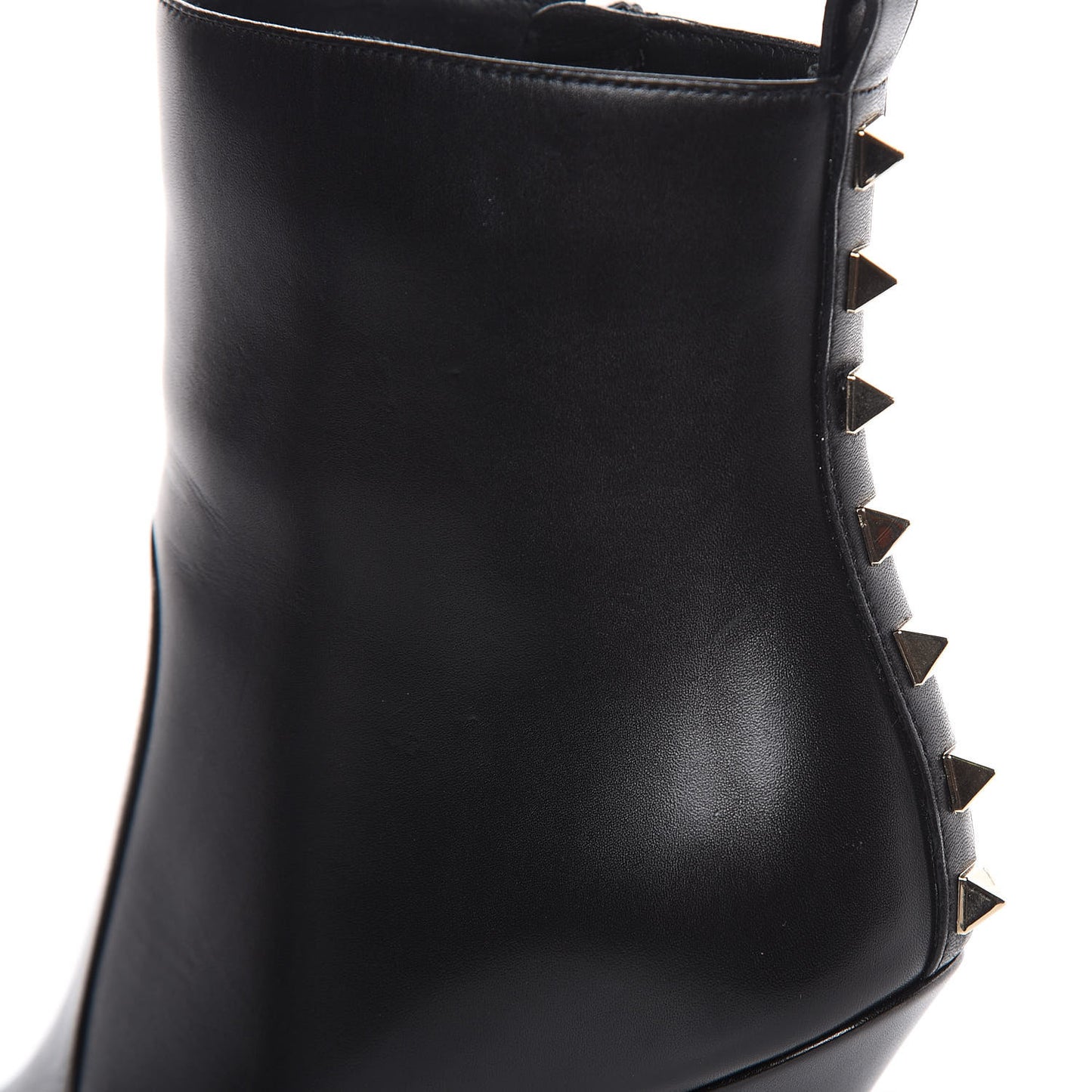 Calfskin Rockstud Ankle Booties 37 Black