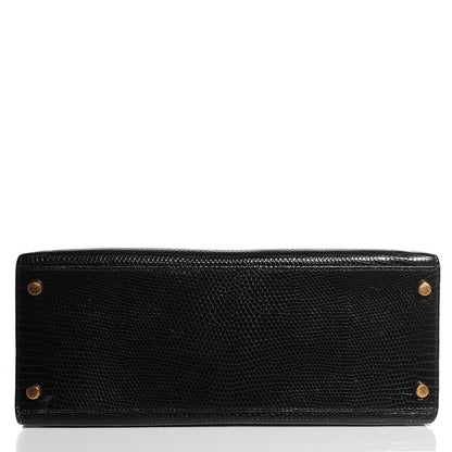 Hermes Lizard Kelly Sellier 28 Black 6 of 26