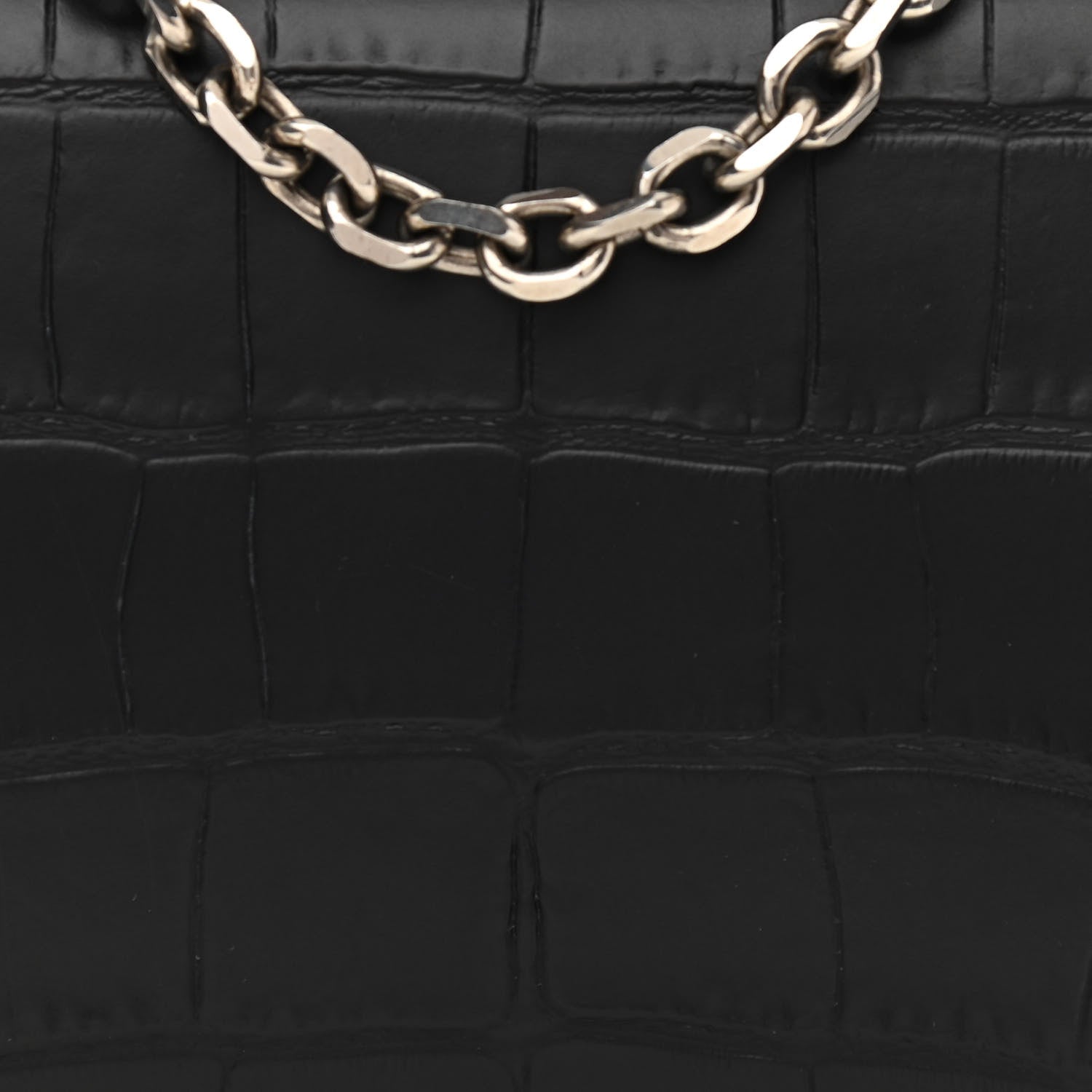 Alexander McQueen Calfskin Crocodile Embossed Box Shoulder Bag 19 Black 7 of 10