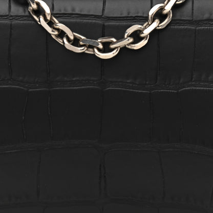 Alexander McQueen Calfskin Crocodile Embossed Box Shoulder Bag 19 Black 7 of 10