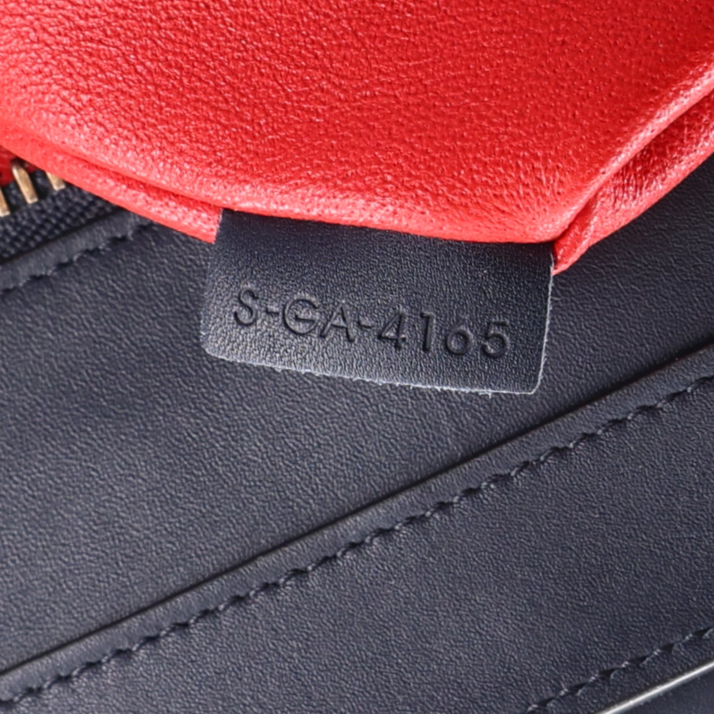 Satin Debossed Calfskin Mini Luggage Navy Blue