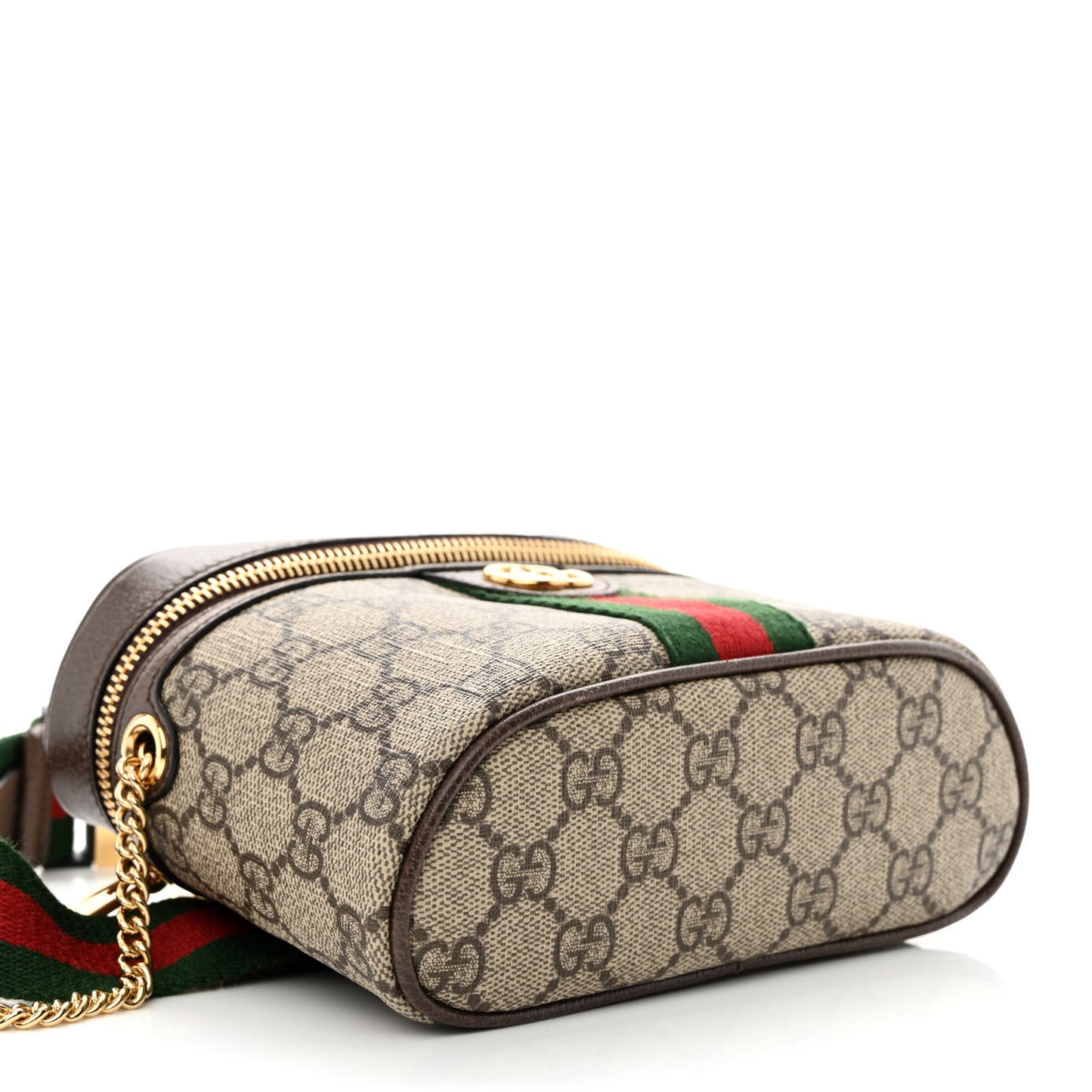 GG Supreme Monogram Web Ophidia Belt Bag 110 44 Dark Brown
