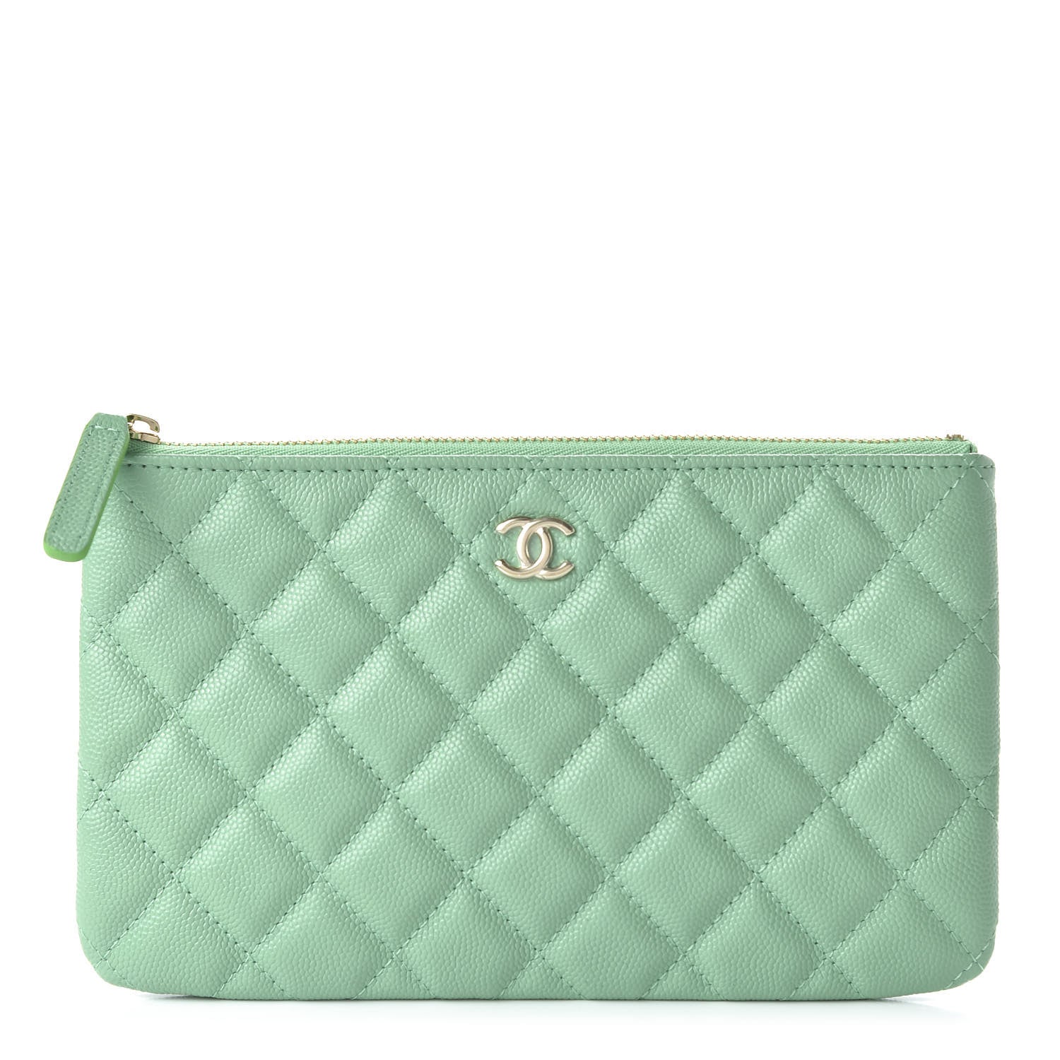 Chanel Caviar Quilted Small Cosmetic Case Light Green 1 of 11