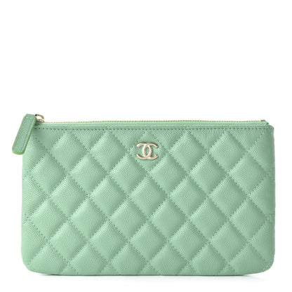 Chanel Caviar Quilted Small Cosmetic Case Light Green 1 of 11