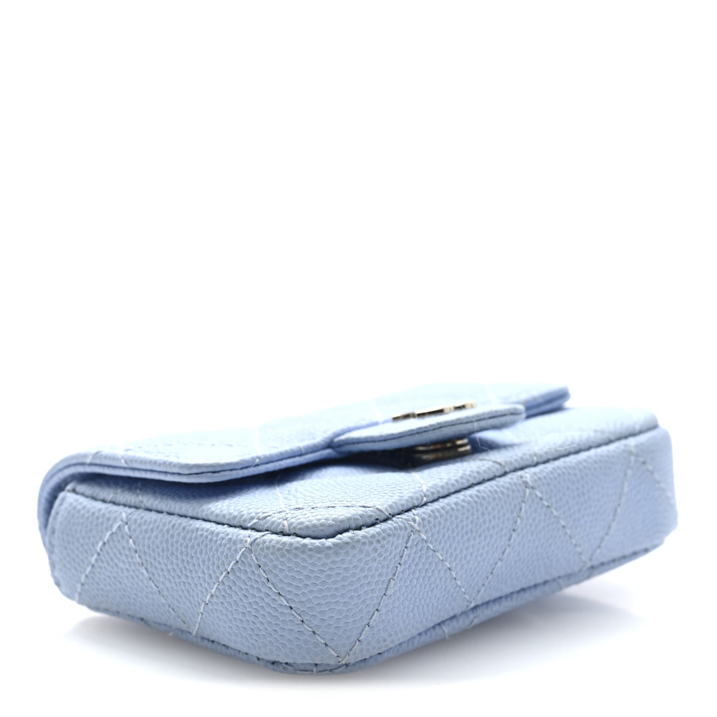 Caviar Quilted Mini Chain Belt Bag Light Blue