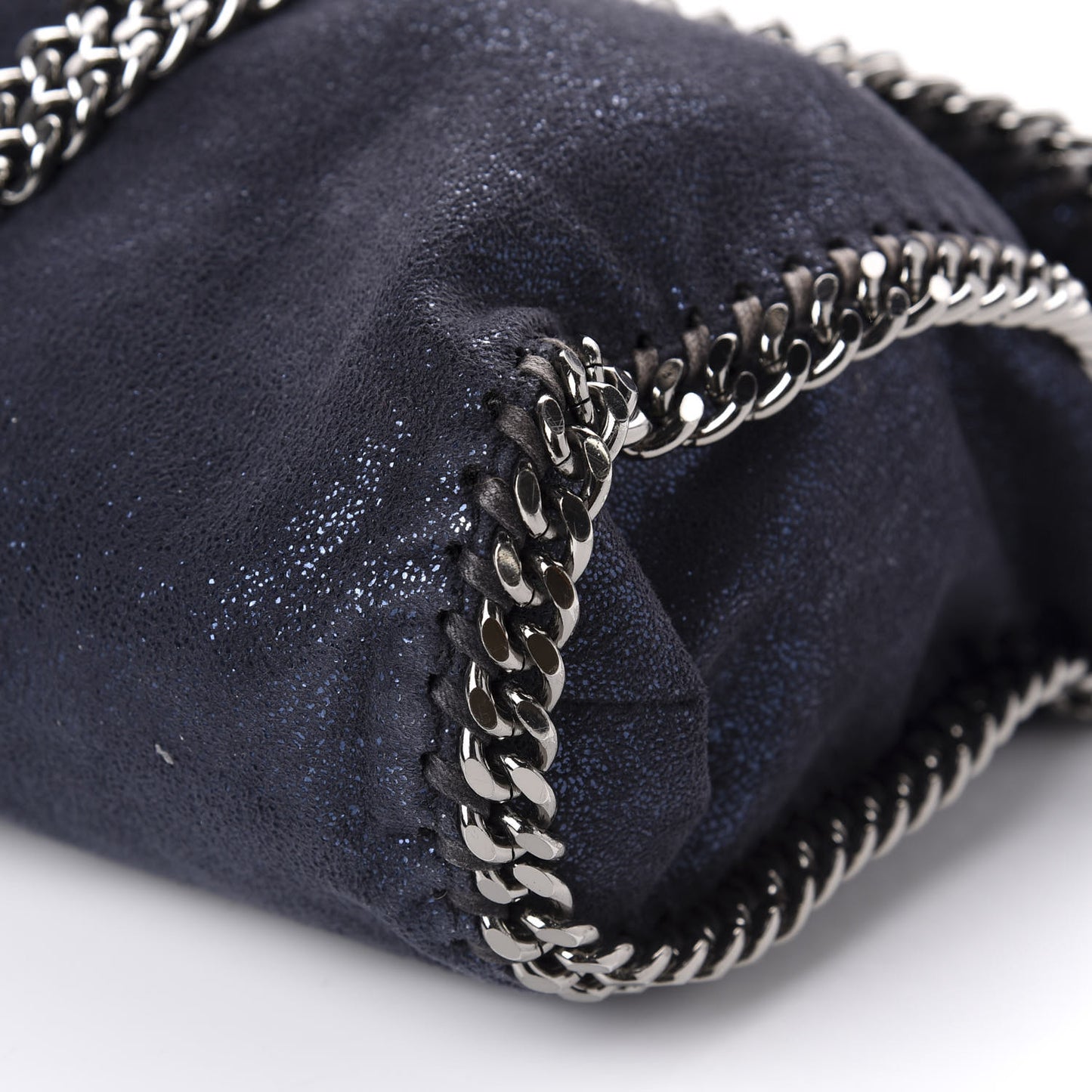 Metallic Shaggy Deer Small Falabella Tote Navy