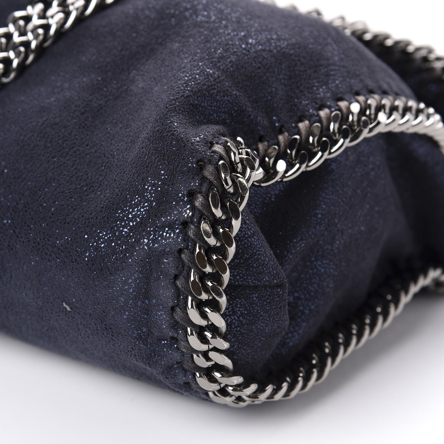 Stella McCartney Metallic Shaggy Deer Small Falabella Tote Navy 8 of 11