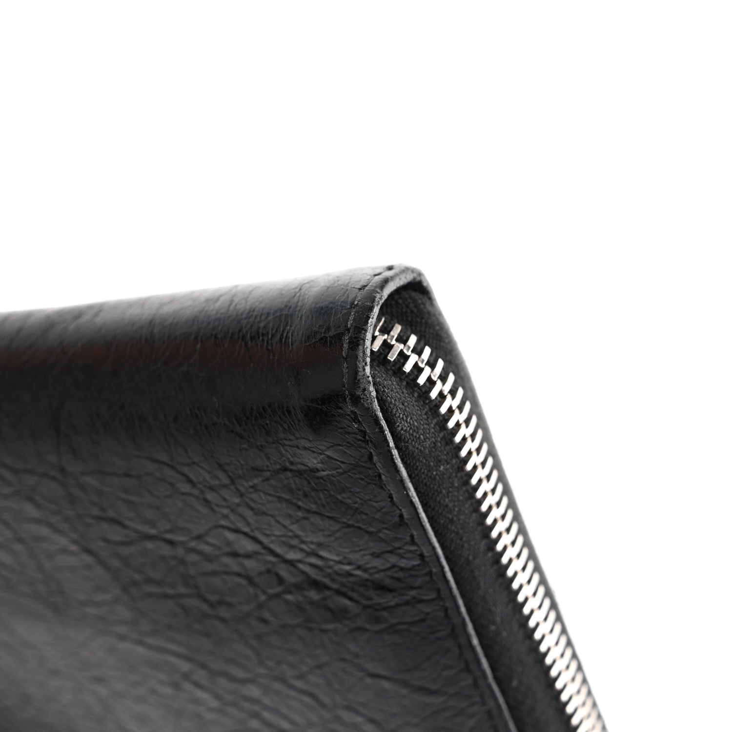 Balenciaga Agneau Classic Silver Hardware Continental Zip Around Wallet Black 10 of 11
