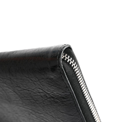 Balenciaga Agneau Classic Silver Hardware Continental Zip Around Wallet Black 10 of 11