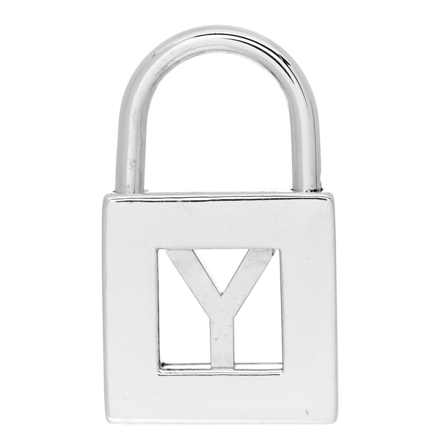 Tiffany Sterling Silver Letter Y Lock Charm Pendant 3 of 4