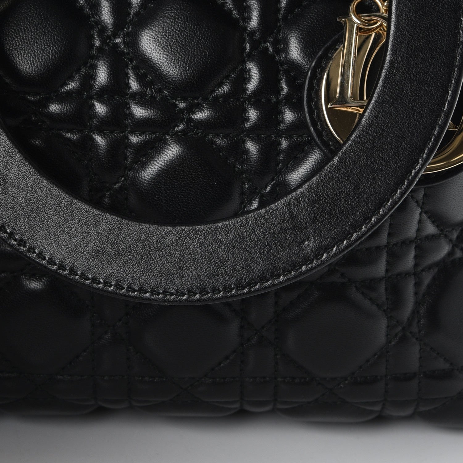 Christian Dior Lambskin Cannage Medium Supple Lady Dior Black 9 of 9