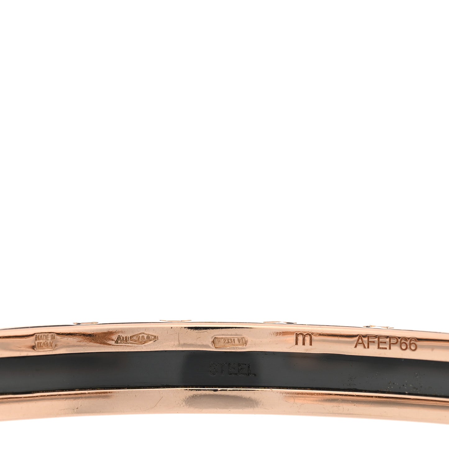18K Rose Gold Black Ceramic B.Zero1 Cuff Bracelet M