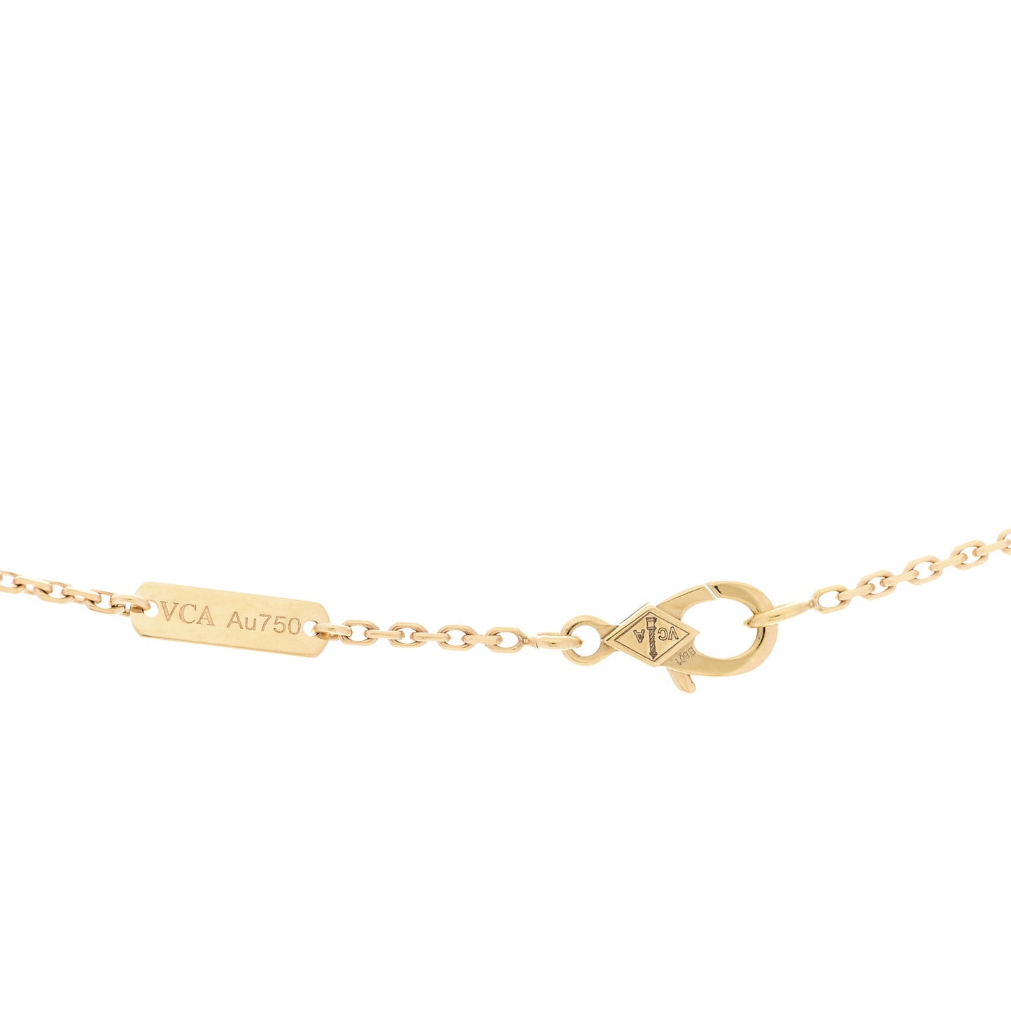 18K Yellow Gold Malachite Vintage Alhambra Pendant Necklace