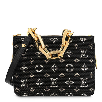 Louis Vuitton Satin Beaded Embroidered Monogram Coussin BB Black 1 of 9