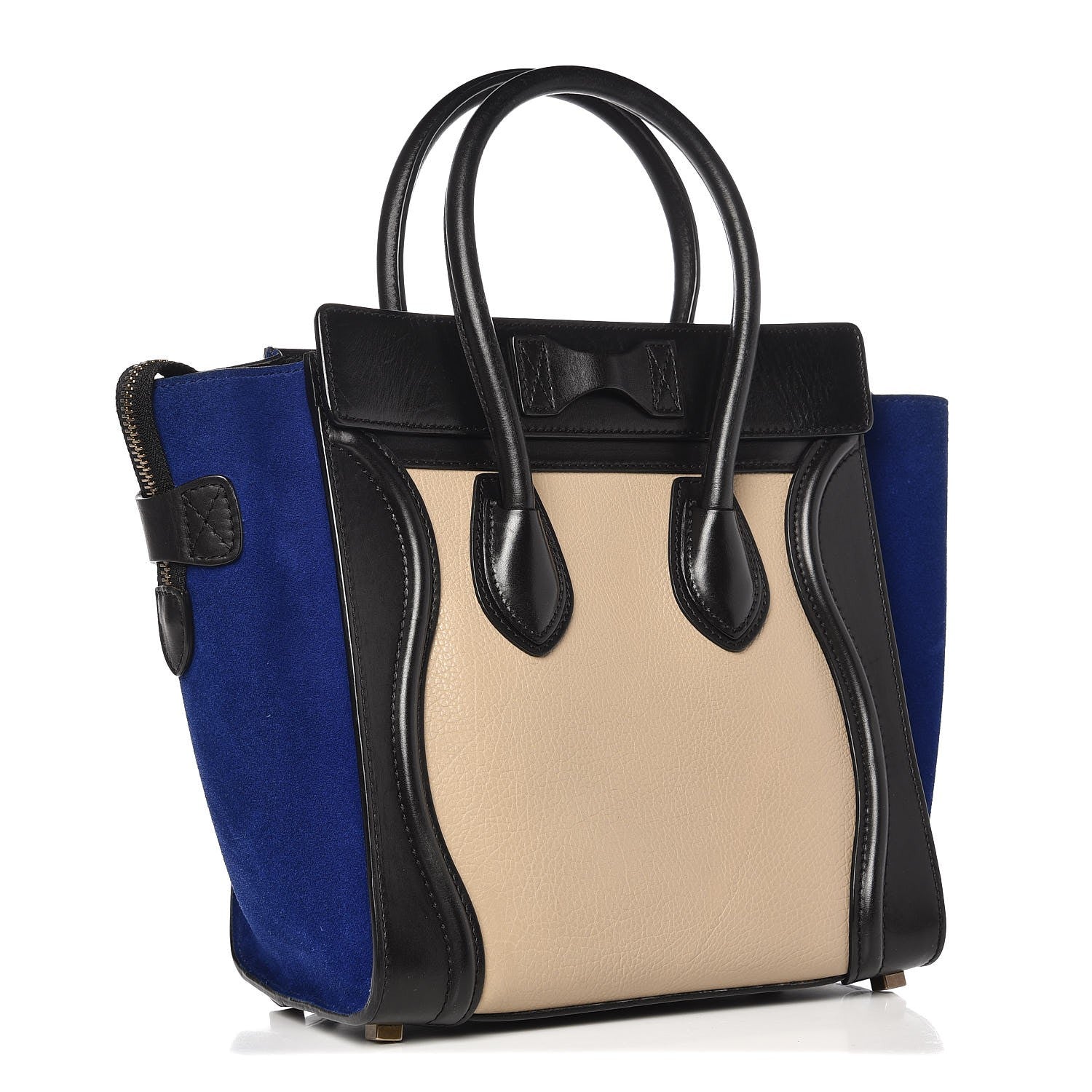 Celine Elephant Calfskin Suede Micro Tri-Color Luggage Sand 3 of 14