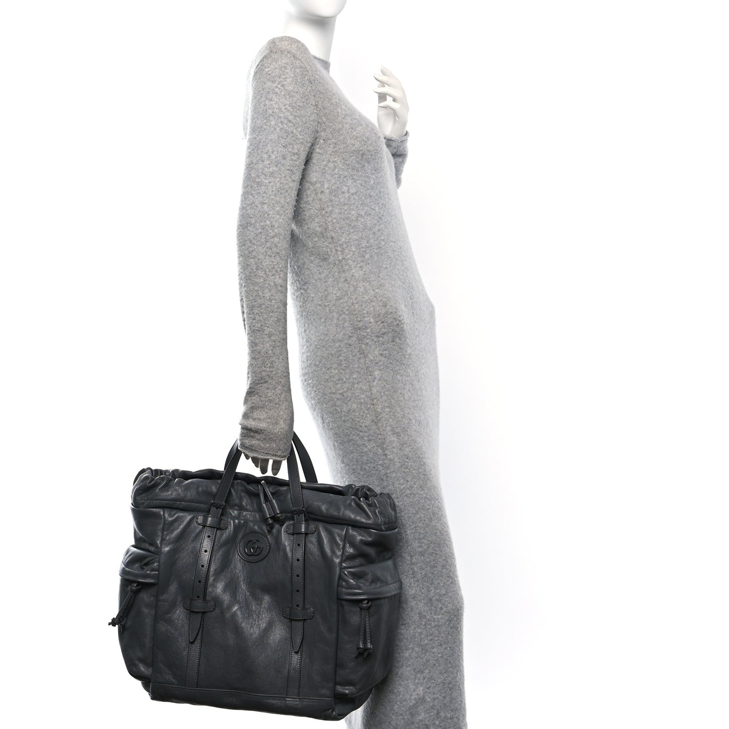 Piuma Lux Energy Monochrome Double G Drawstring Tote Grey