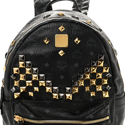 MCM Visetos Studded Medium Stark M Backpack Black 7 of 9