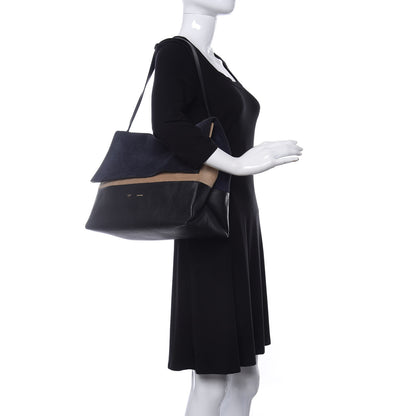 Celine Calfskin Suede All Soft Shoulder Bag Ocean Blue 2 of 9