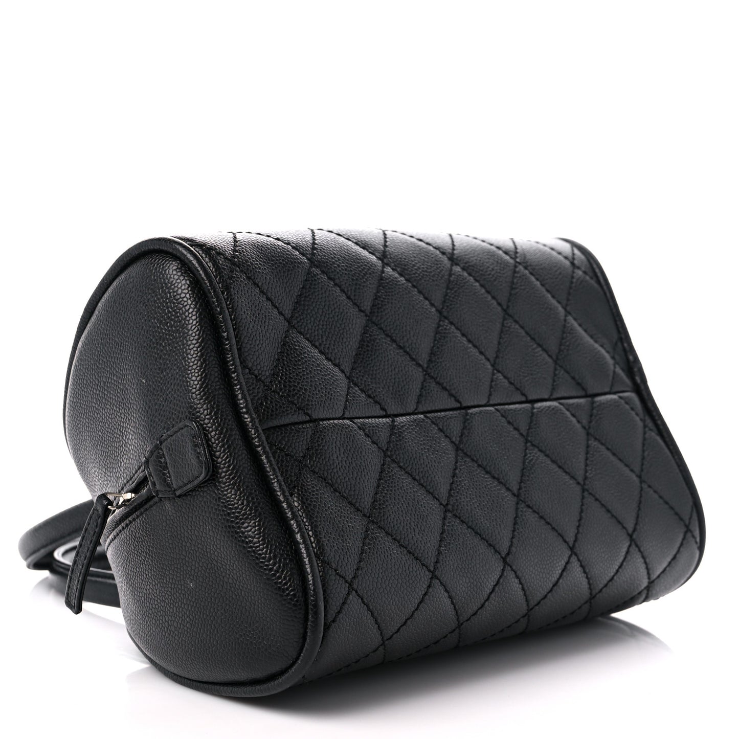 Caviar Quilted Small Bowler Black