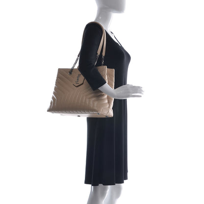 Saint Laurent Calfskin Y Quilted Monogram Large Loulou Shopper Nude Powder 2 of 12