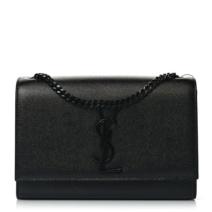 Saint Laurent Grain De Poudre Small Monogram Kate Satchel Black 1 of 9