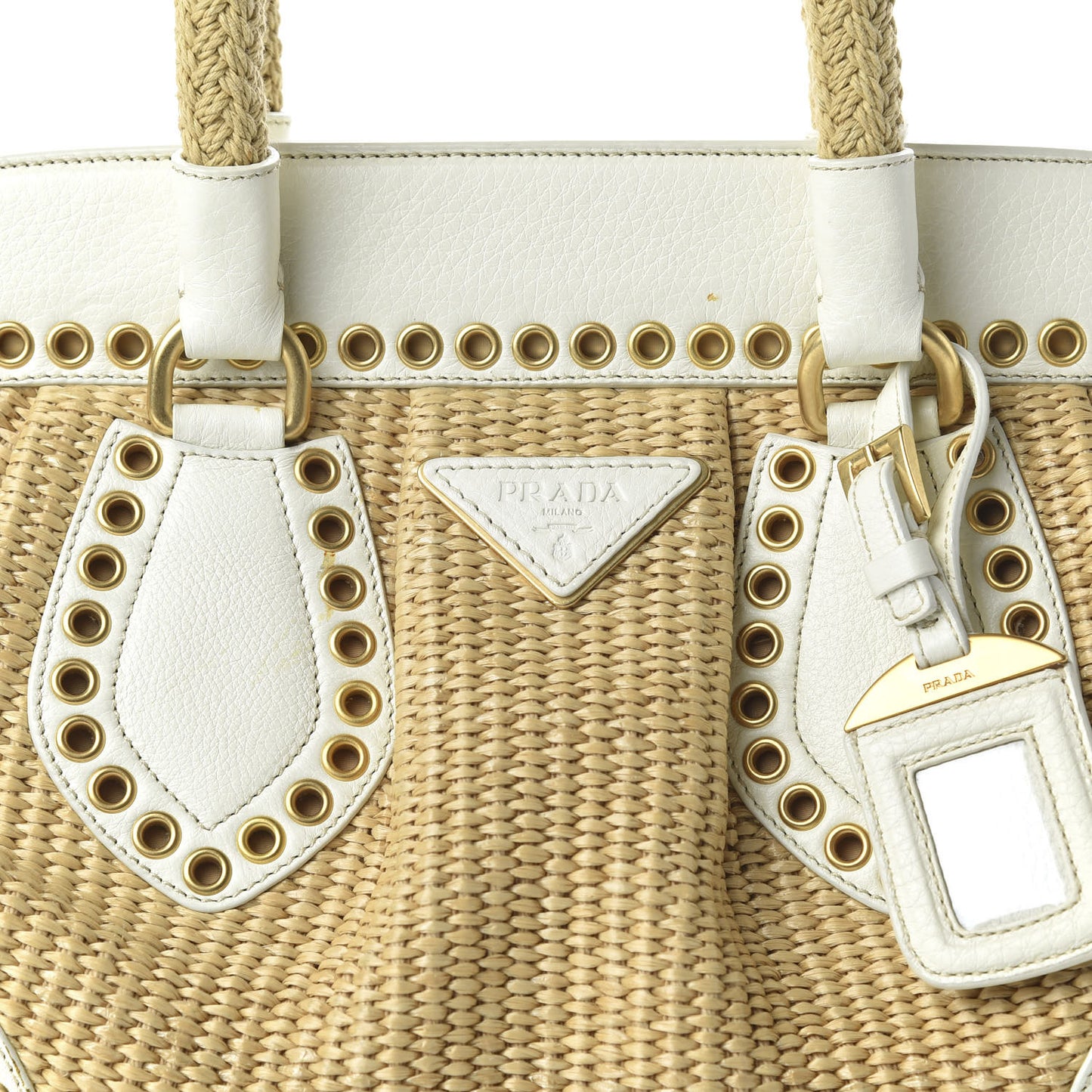 Paglia Vitello Daino Frame Satchel Naturale White