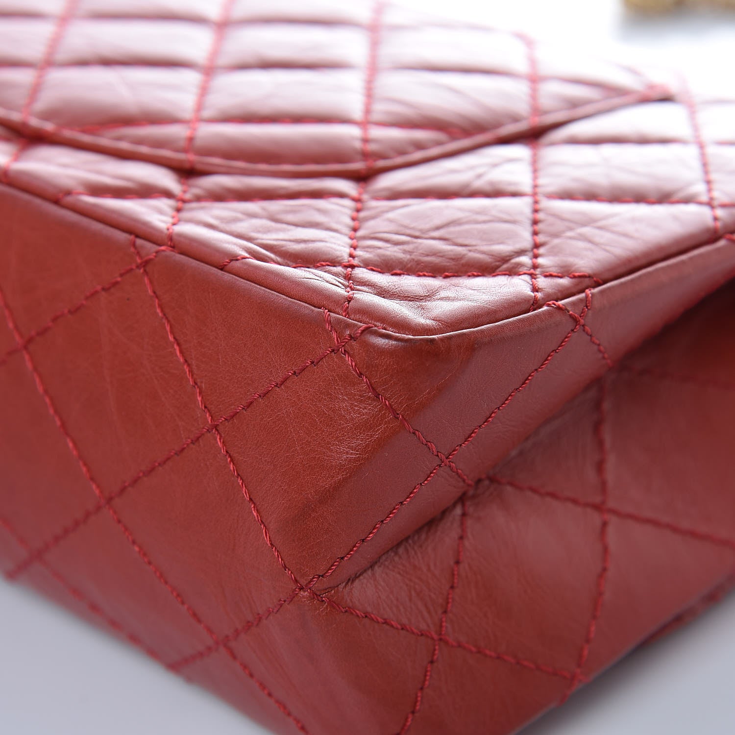 Chanel Aged Calfskin Quilted 2.55 Reissue 226 Flap Red 11 of 14