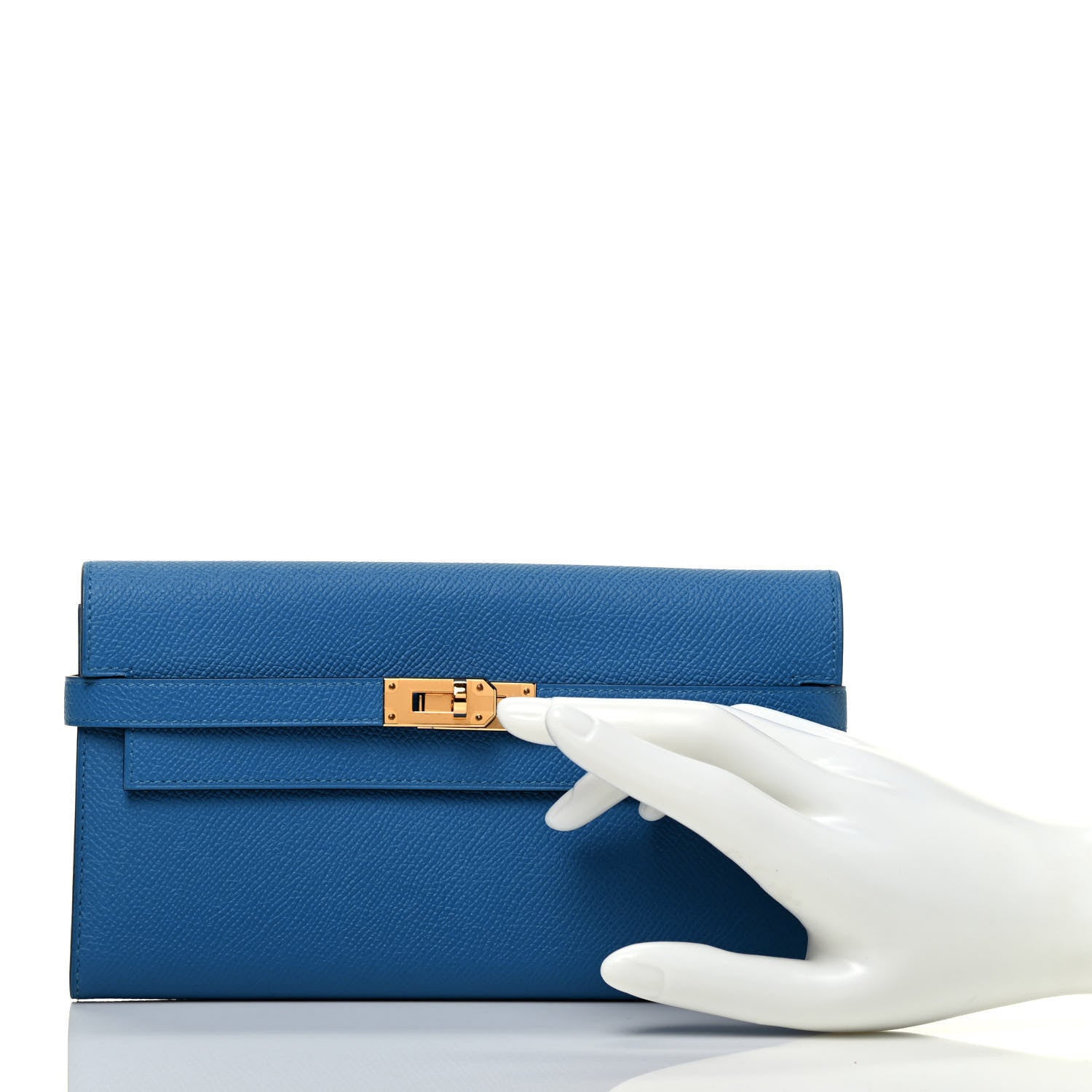 Hermes Epsom Kelly Longue Wallet Bleu Izmir 2 of 8