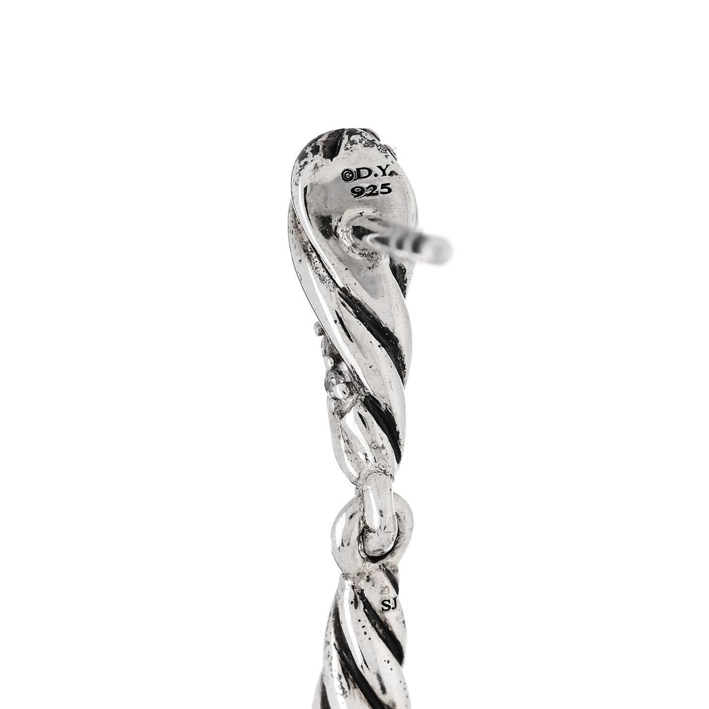 Sterling Silver Diamond Willow Drop Earrings