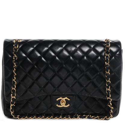 Chanel Lambskin Quilted Maxi Double Flap Black 1 of 9