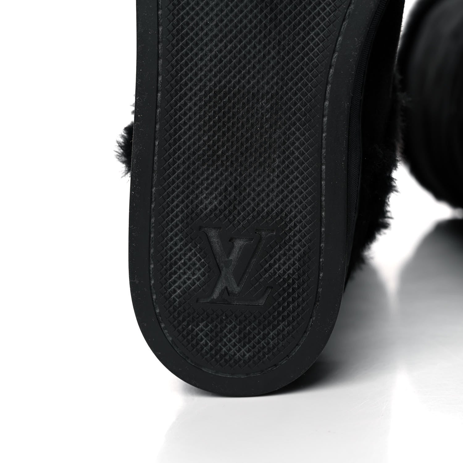 Louis Vuitton Suede Fur Tall Boots 37 Black 6 of 9