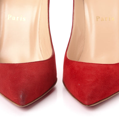 Christian Louboutin Veau Velours Pigalle Follies 100 Pumps 36 Flamenco 8 of 8