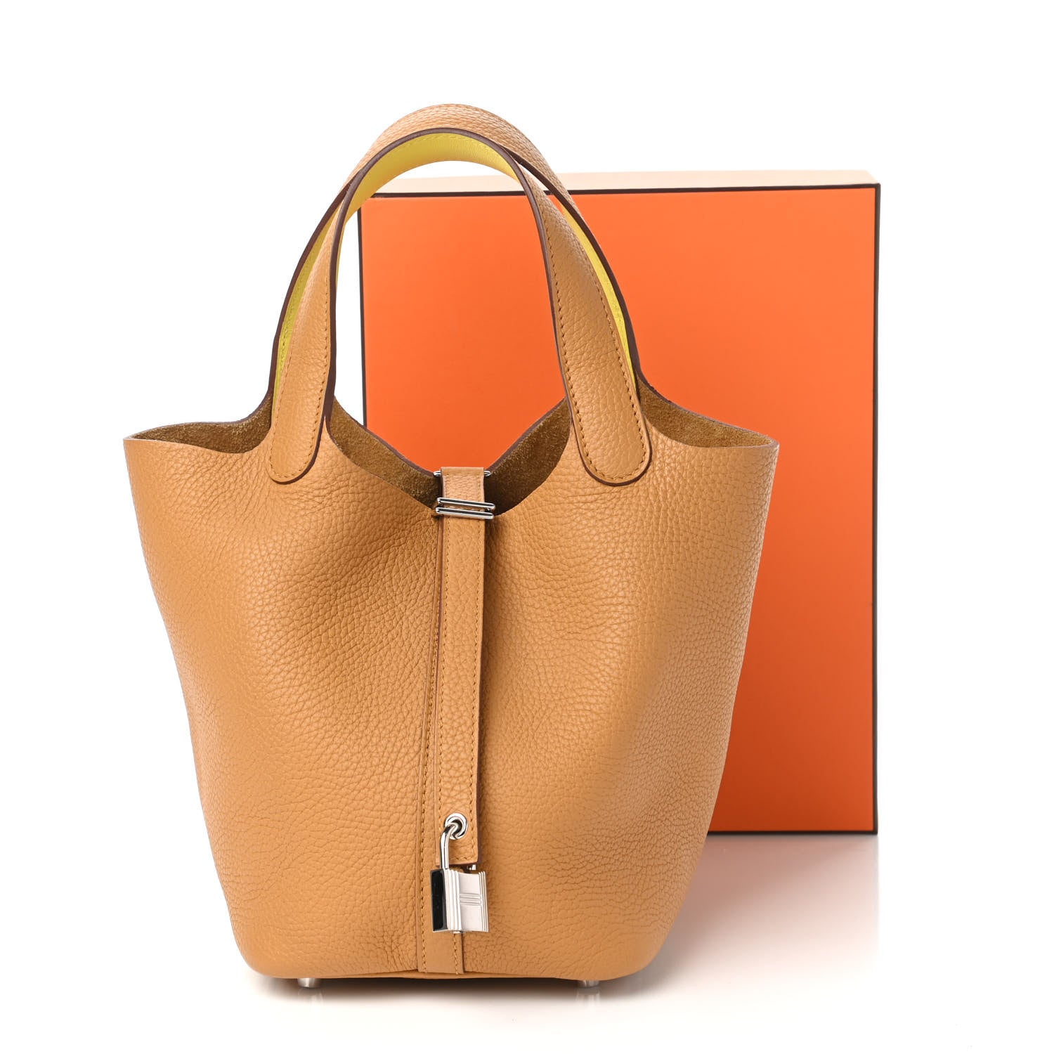 Hermes Taurillon Clemence Swift Eclat Picotin Lock 18 PM Sesame Lime 11 of 11
