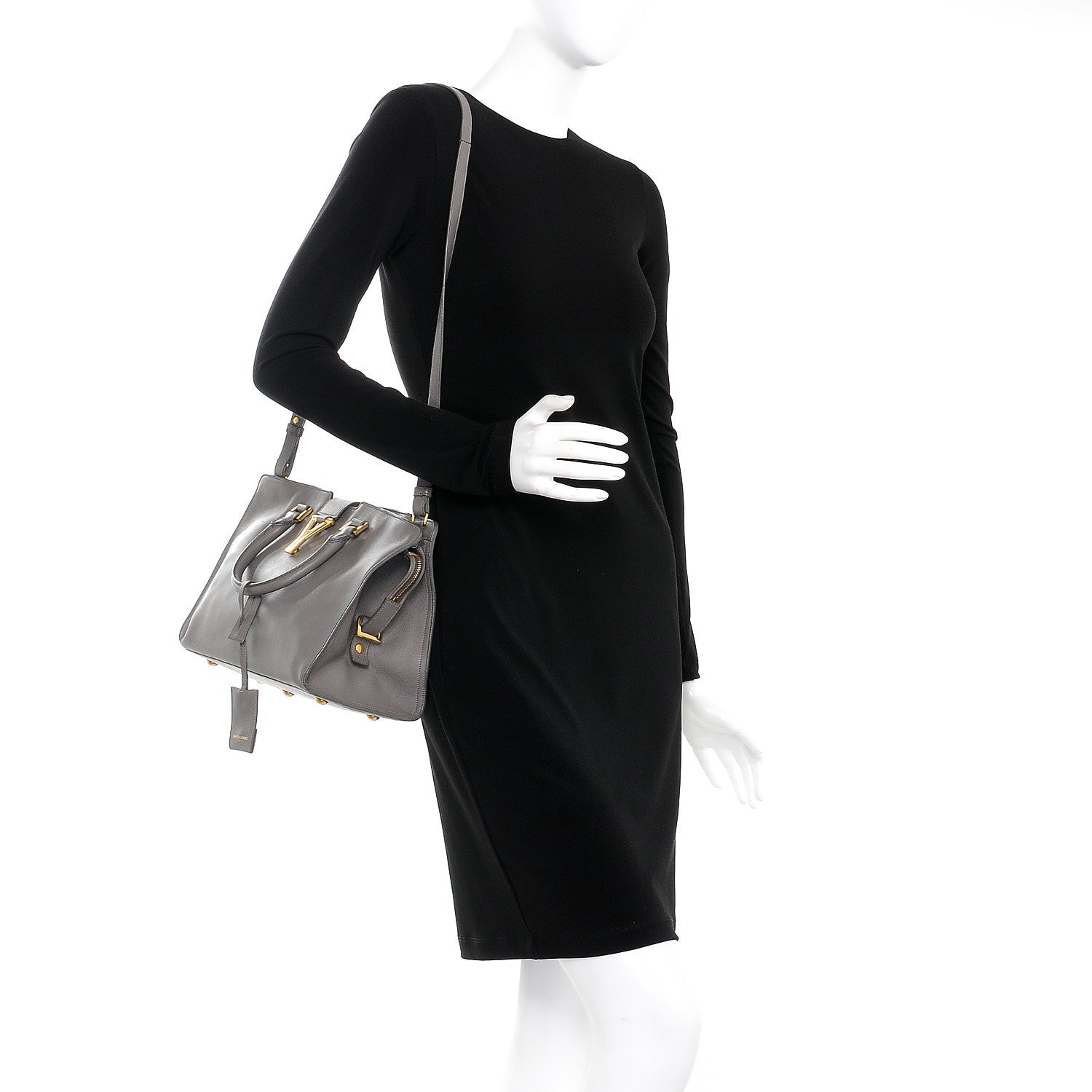 Saint Laurent Calfskin Small Classic Y Cabas Fog 2 of 23