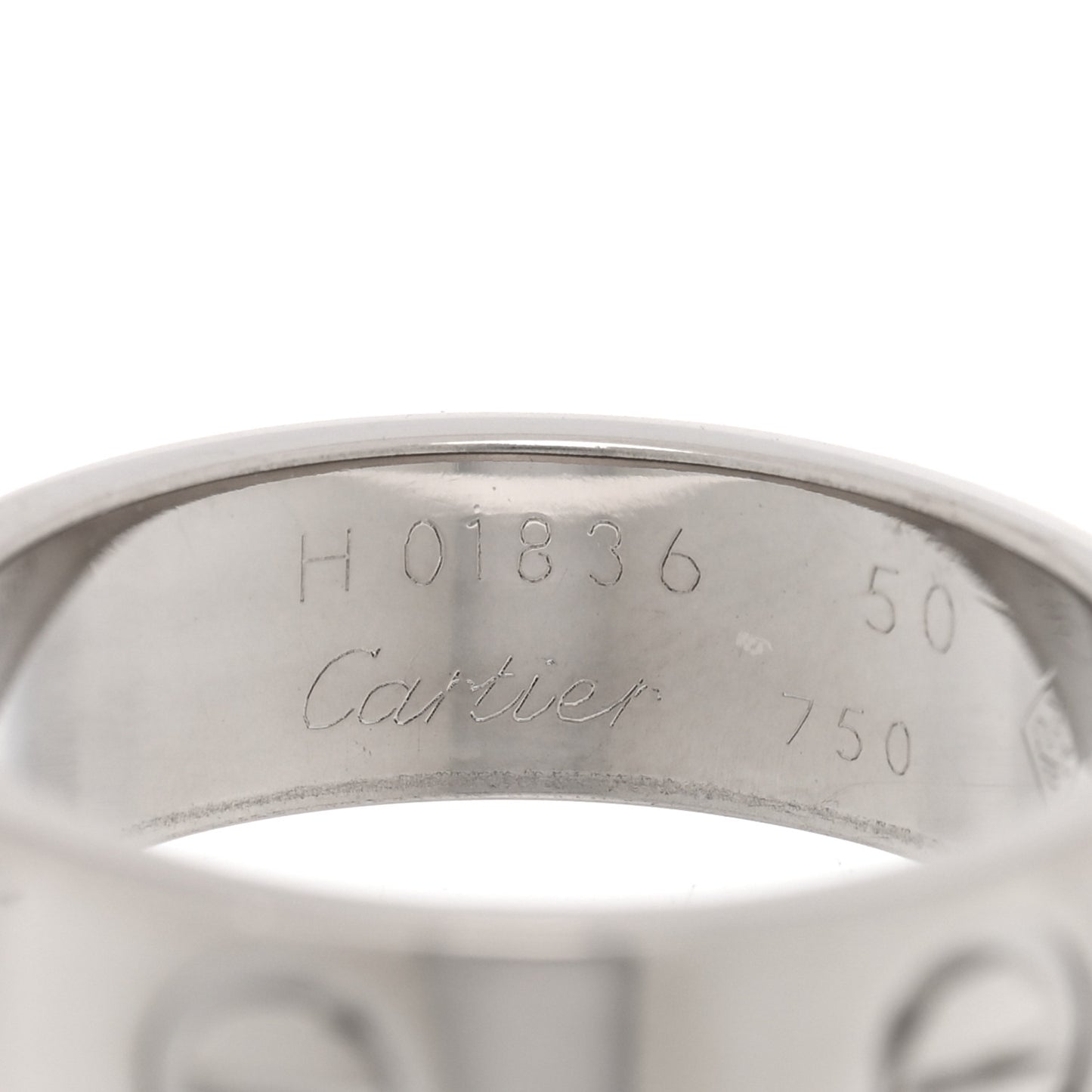 18K White Gold 5.5mm LOVE Ring 50 5.25