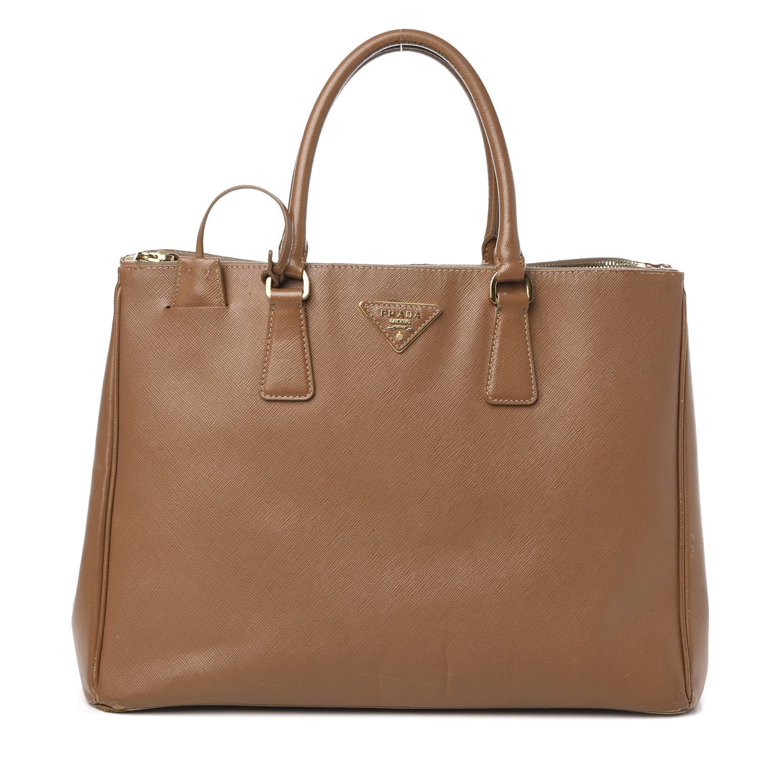 Prada Saffiano Large Galleria Double Zip Tote Caramel 1 of 20