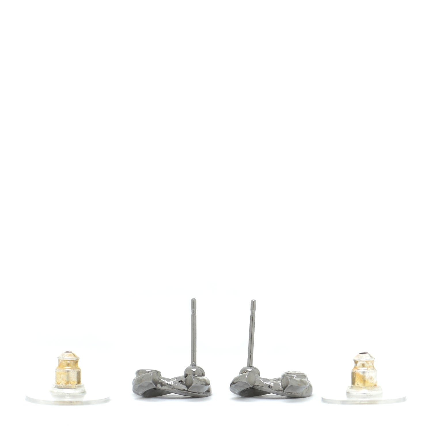 Chanel Ruthenium Crystal CC Earrings 3 of 5