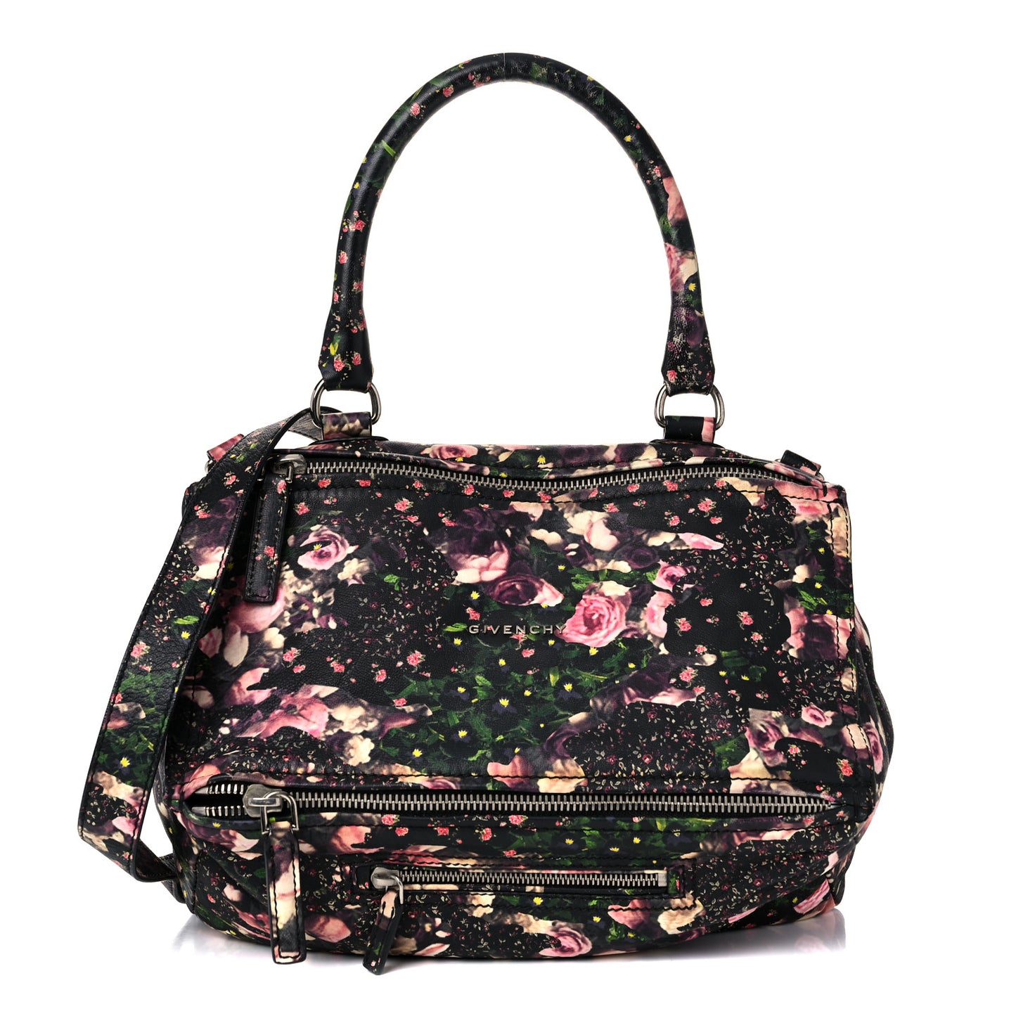 Lambskin Roses Camouflage Print Medium Pandora Black