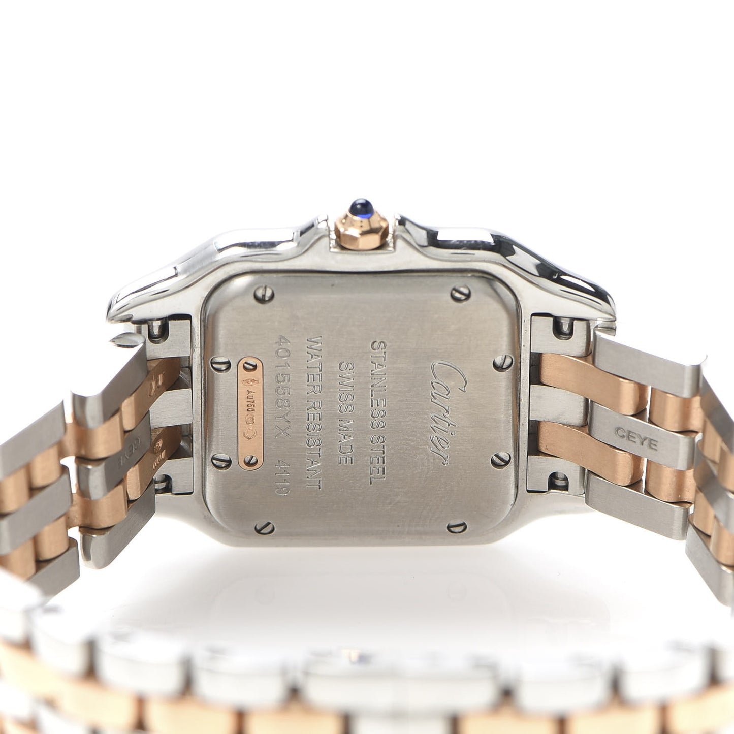 Stainless Steel 18K Pink Gold Diamond 27mm Panthere Quartz Watch