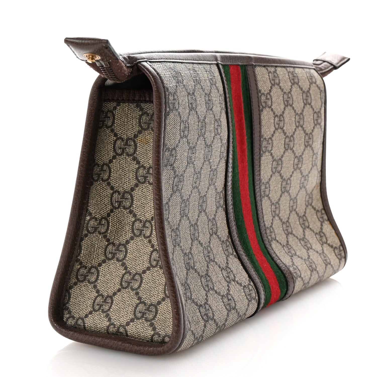 Gucci GG Supreme Monogram Web Ophidia GG Toiletry Case Beige New Acero 3 of 6